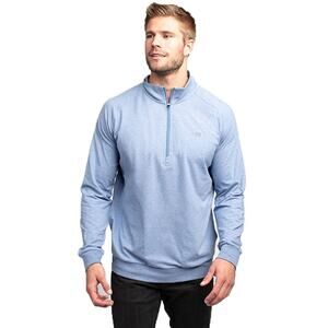 Travis Mathew 3XL Zachary Half Zip Pullover Heather Blue